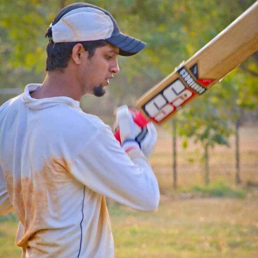 Batting in action